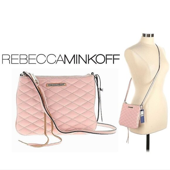Rebecca Minkoff Handbags - REBECCA MINKOFF - 100% leather quilted crossbody Love Kerry bag (quartz pink))